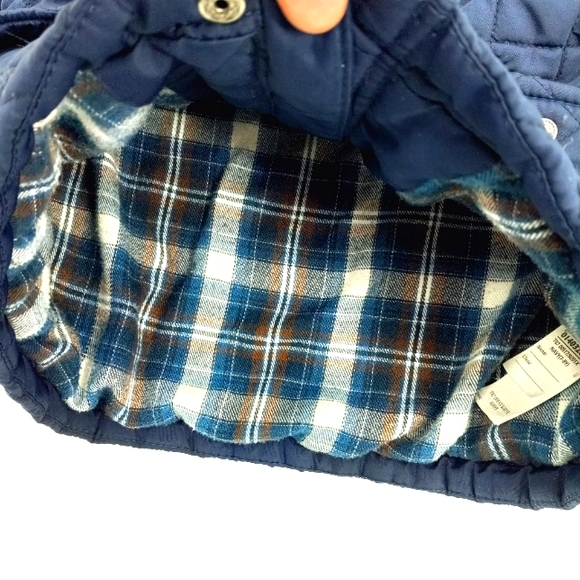MARKS & SPENCER Boy's Navy Quilted Hooded Elbow Patch Jacket Size 7 - 8 Years - Picture 3 of 5